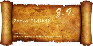 Zarka Ildikó névjegykártya